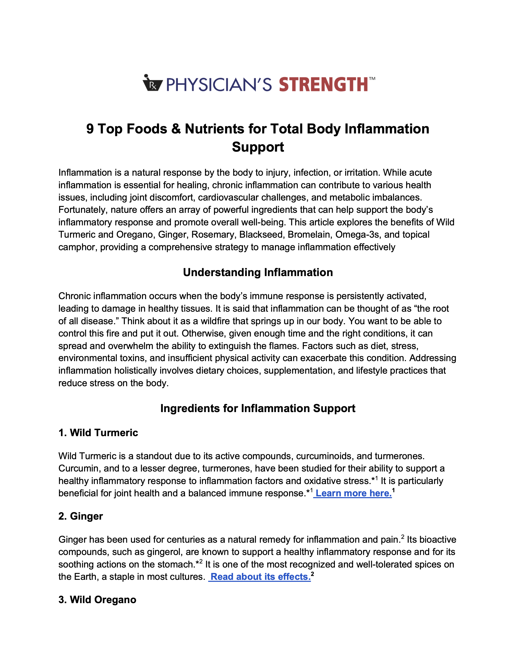 Featured image for “9 Top Foods & Nutrients for Total Body Inflammation Support”